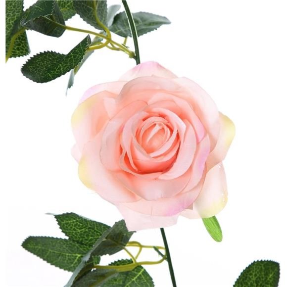 2 Pack Pink Artificial Floral Garland 13 FT Fake Rose Vine Hanging Rose Garland - Picture 5 of 6